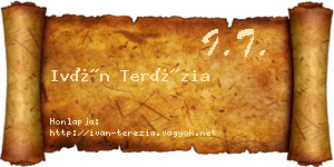 Iván Terézia névjegykártya